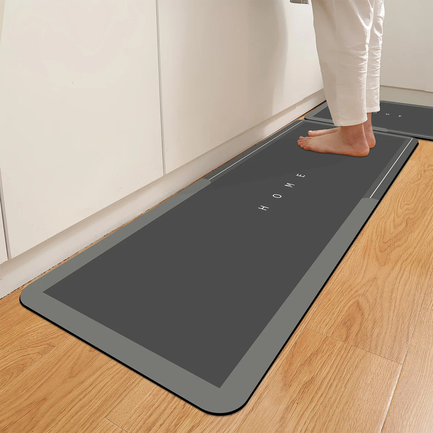 Anti Slip Diatomaceous Earth Bath Mat, Super Absorbent, Fast Drying, Machine Washed Carpet, 100% Rubber Sole, 100% Vinegar Mater