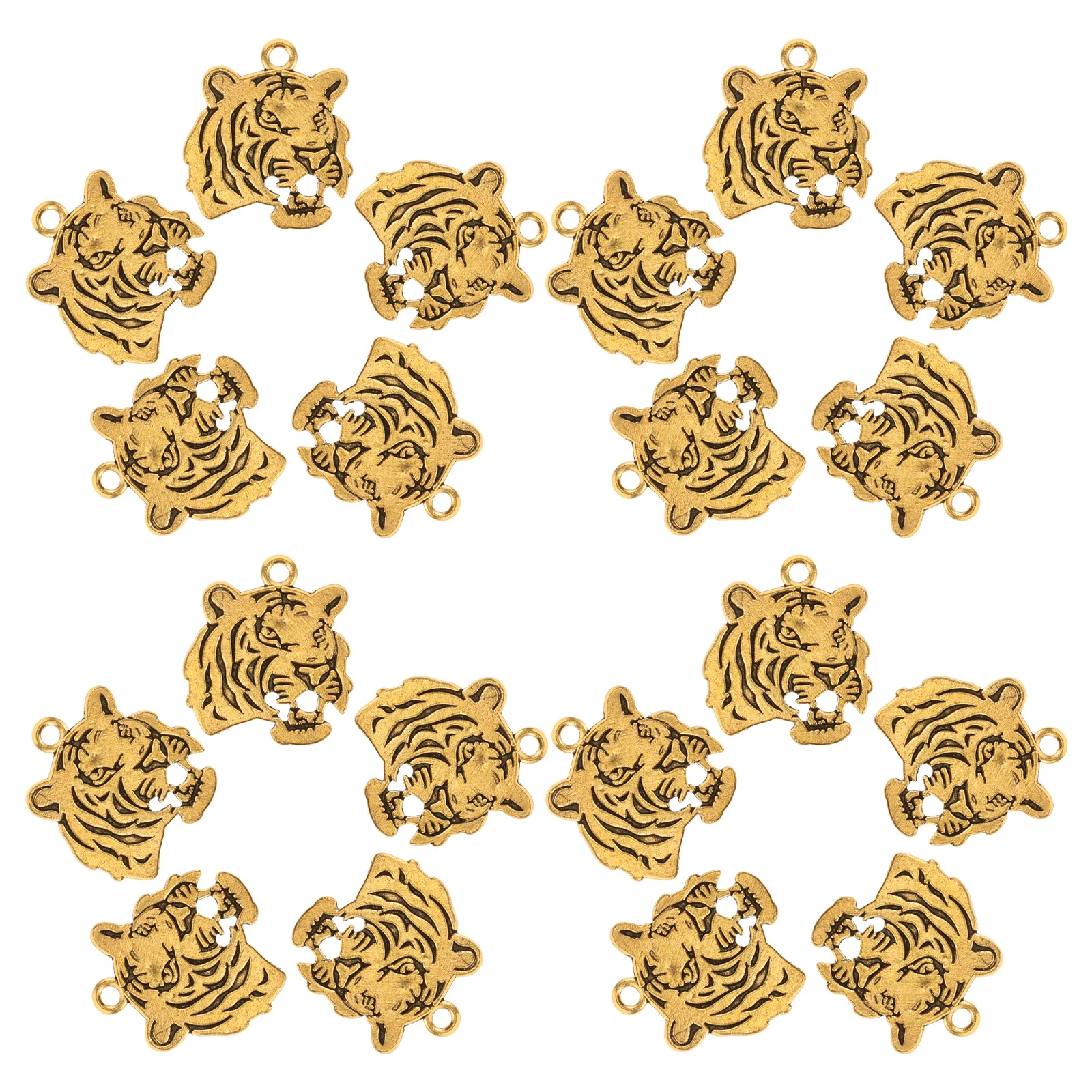 

30Pcs Tiger Head DIY Pendant Alloy Charms Jewelry Making Accessories Necklace Bracelet Crafts Golden Alloy Pendant Charm