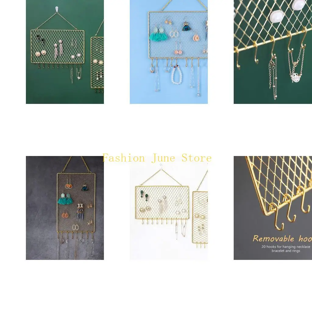 

N5KA Convenient Rectangle Earring Wall Mounted Hanging Holder with Hook for Watches