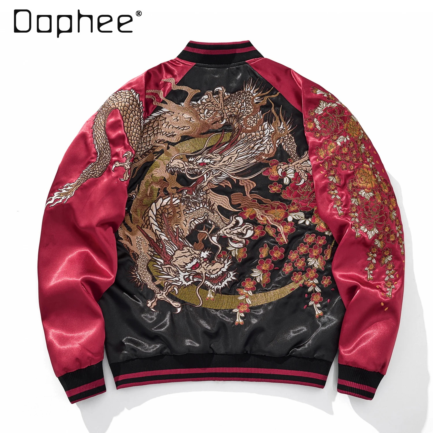 

Heavy Embroidery Baseball Jacket Chinese Style Men's Coat Street Personality Trendy Patchwork Color Loose Casual Jackets for Men
