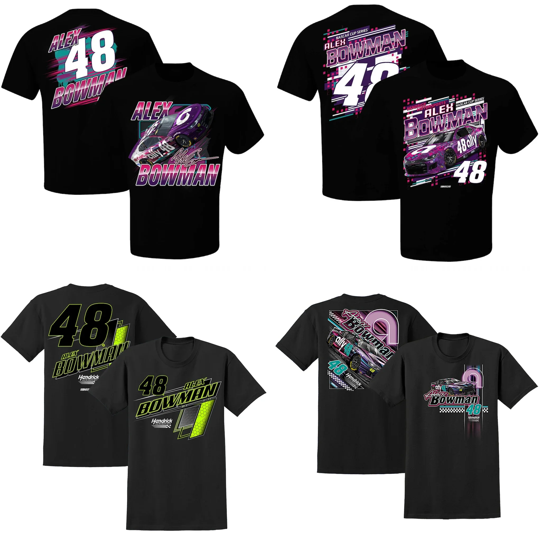 

Alex Bowman 48, мужская спортивная легкая хлопковая классическая футболка с короткими рукавами и круглым вырезом, футболка