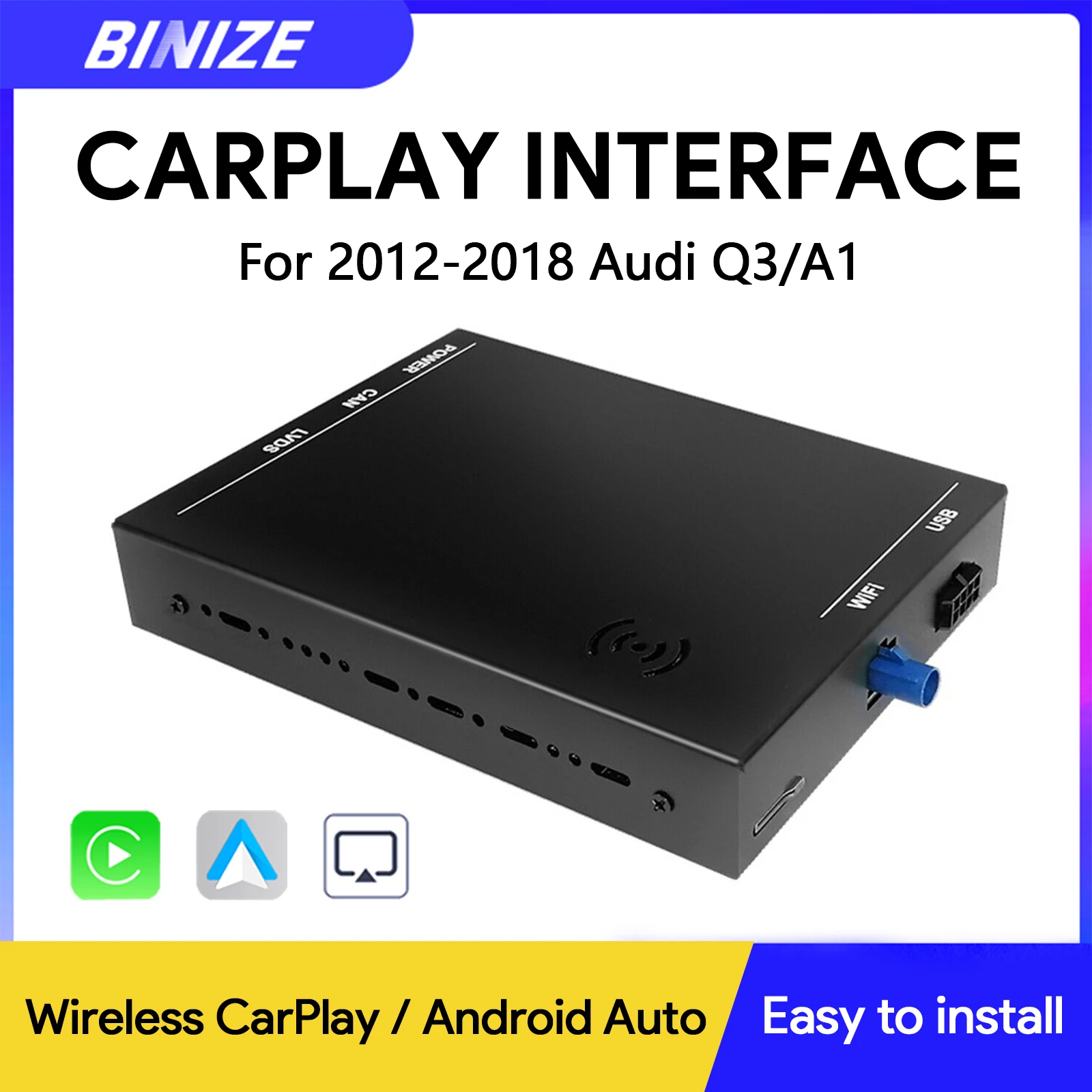 

Binize Wireless CarPlay Fit for Audi Q3 A1 with MMI 2G OEM Screen Wireless CarPlay Retrofit Decoder Kits