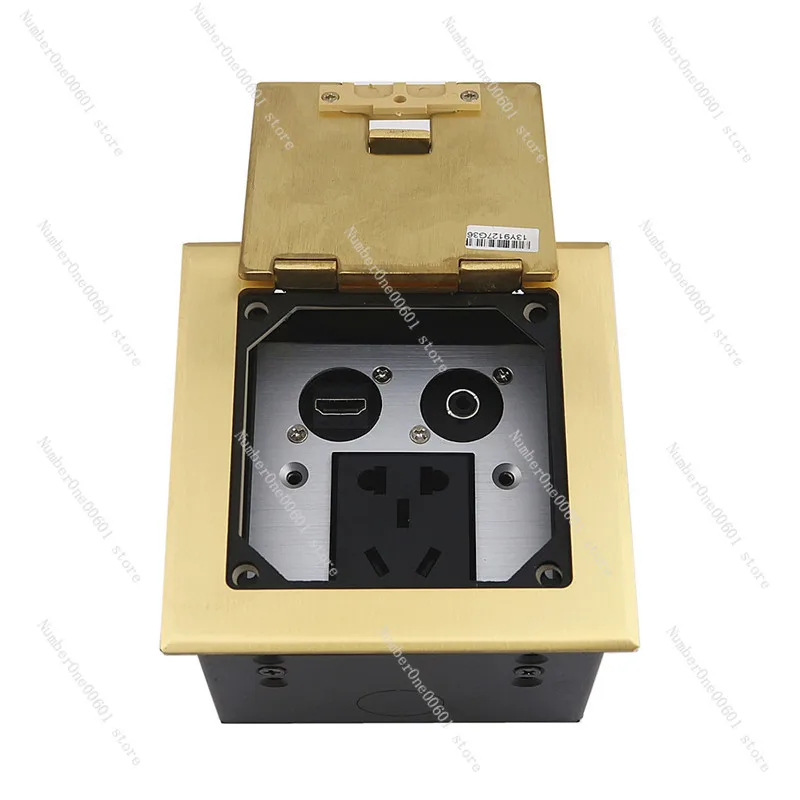 For Stage Specific Ground Plug Microphone Network Audio Multimedia Junction Box HDMI Hidden Open All Copper Socket.