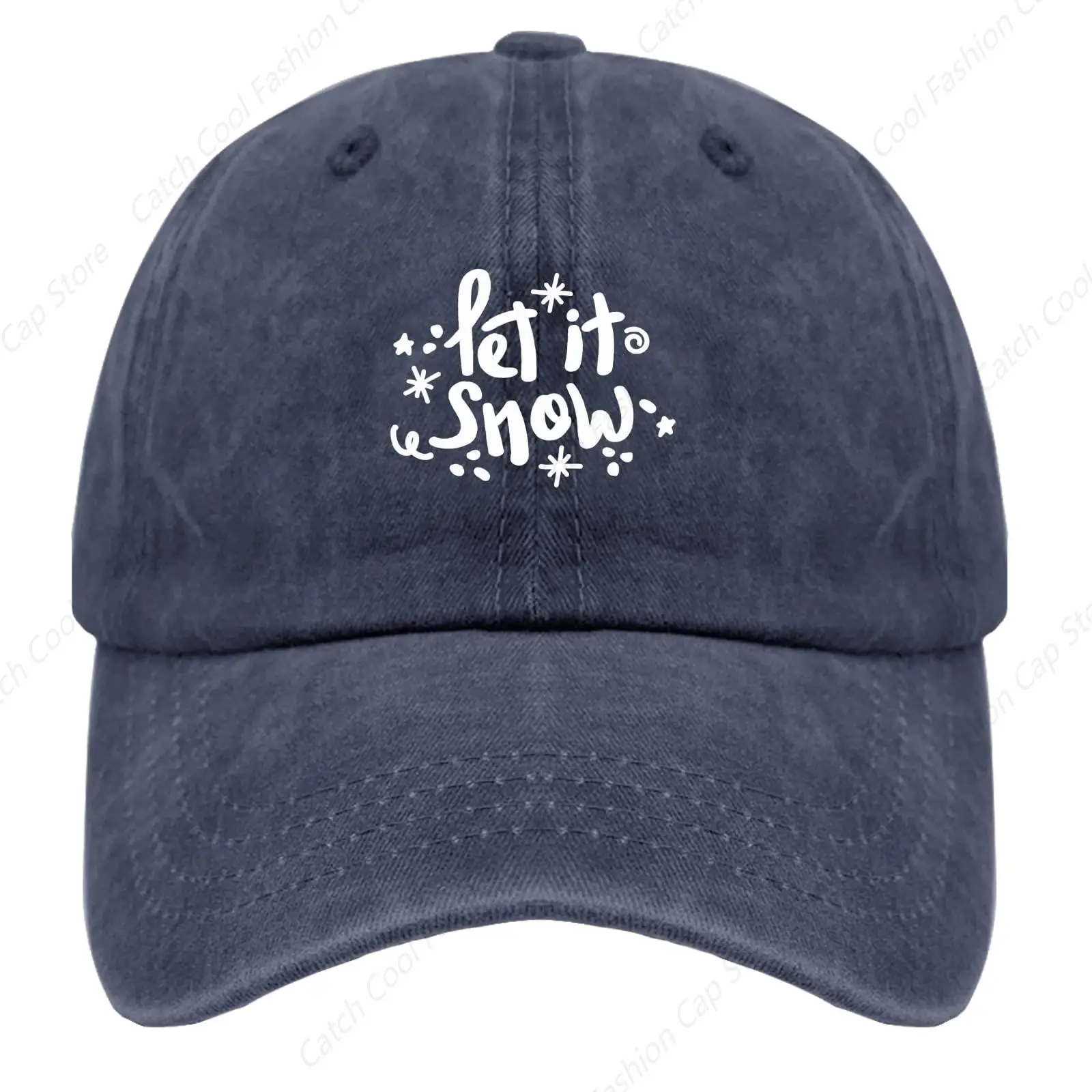 

Funny Let It Snow Baseball Cap for Men Women Vintage Trucker Denim Hat Washed Cotton Fashion Unisex Adjustable Sports