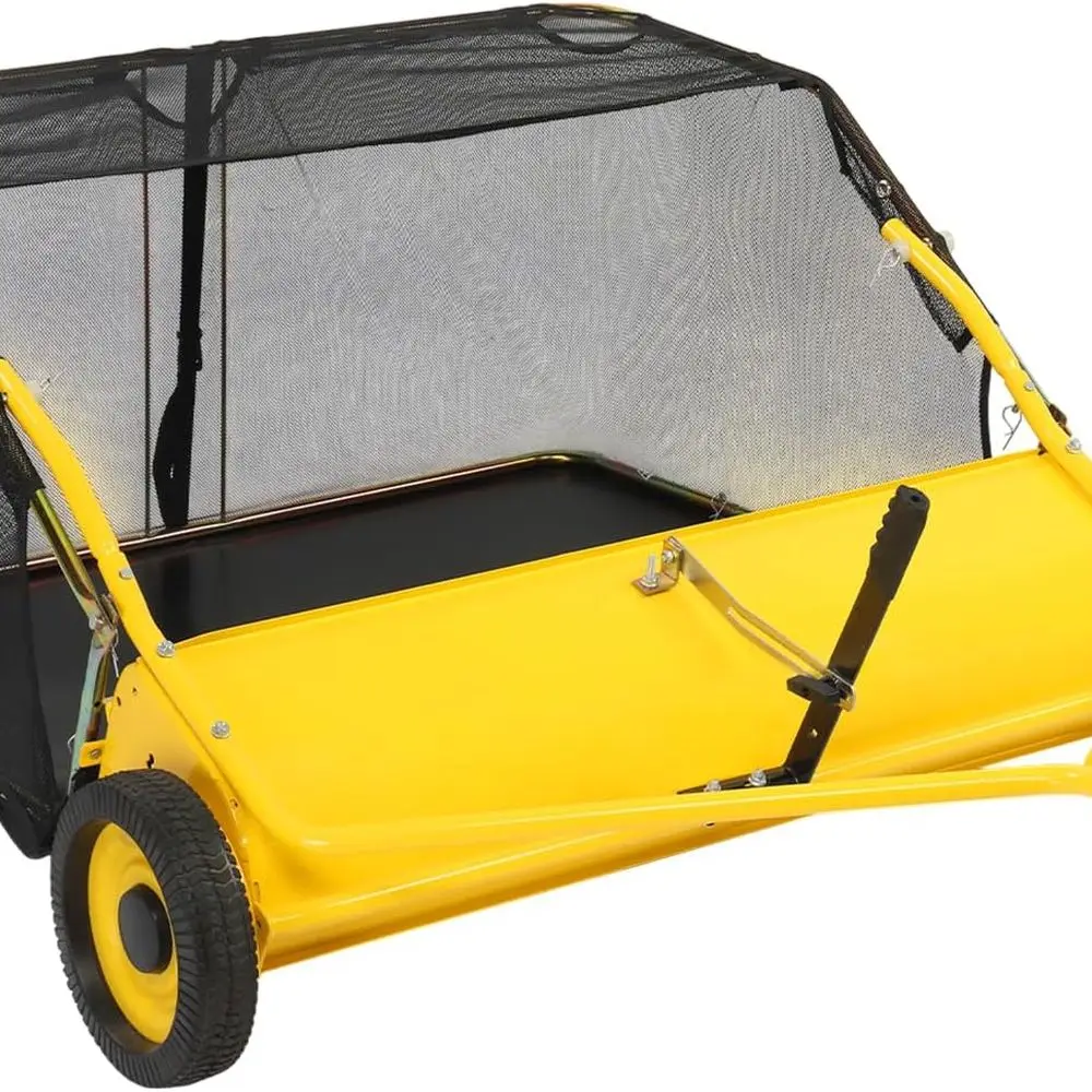 

Heavy-Duty 12 Cubic Foot Tow-Behind Leaf Sweeper for Lawn, Yard, and Garden Cleanup