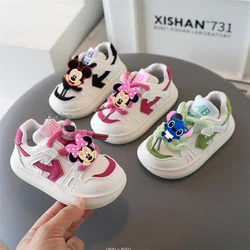 Mickey Minnie scarpe Casual per bambini Sneakers per bambini Infant Outdoor First Walkers scarpe sportive antiscivolo per neonato e bambina