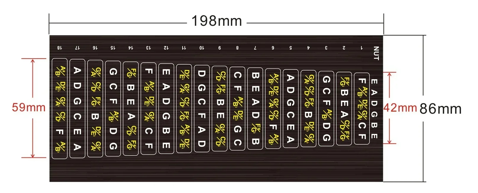 Folk songs, electric guitar, wooden guitar fingerboard scale chart stickers acoustic guitar 1PC