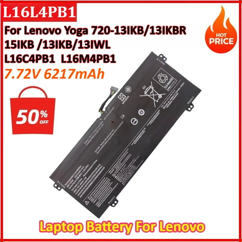 

7.72V 6217mAh L16L4PB1 L16C4PB1 L16M4PB1 Laptop Battery For Lenovo Yoga 720-13IKB 720- 13IKBR 720-15IKB 730-13IKB 730-13IWL