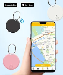 Round Air GPS Bluetooth Tracker Tag For Cat Dog Children Kids Car Air Bluetooth Alarm For Apple Xiaomi Sony Smart Tag Key Finder