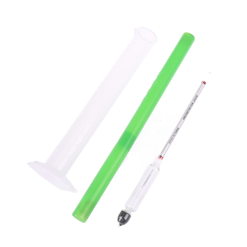 1Set Hydrometer Tester Vintage Measuring Bottle Set Tools Alcoholmeter Wine Concentration Meter 0-100° Hydrometer Tester