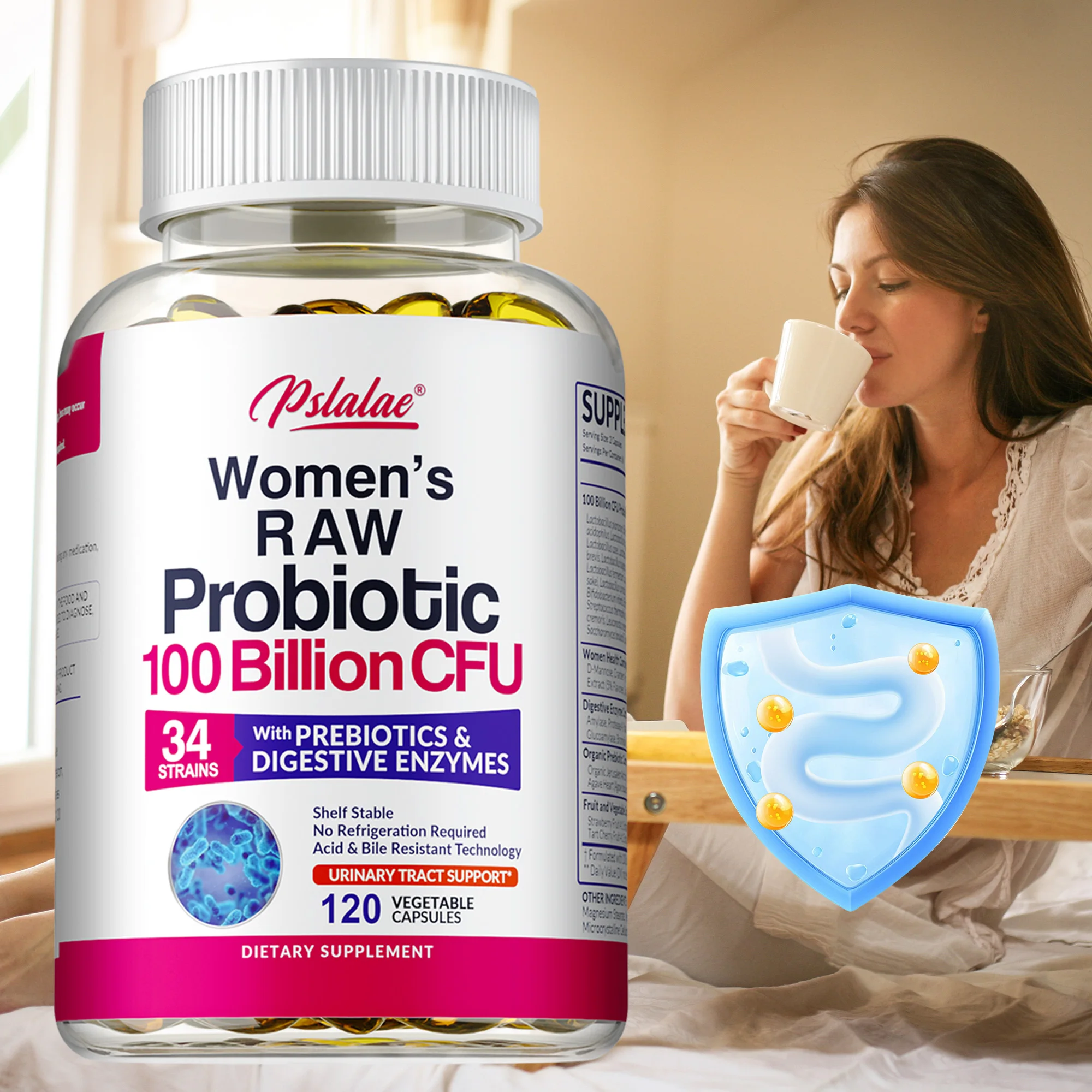 

Women's RAW Probiotic 100 Billion CFU - Reduce Bloating and Constipation,Digestive and Intestinal Health,Strengthen Immunity