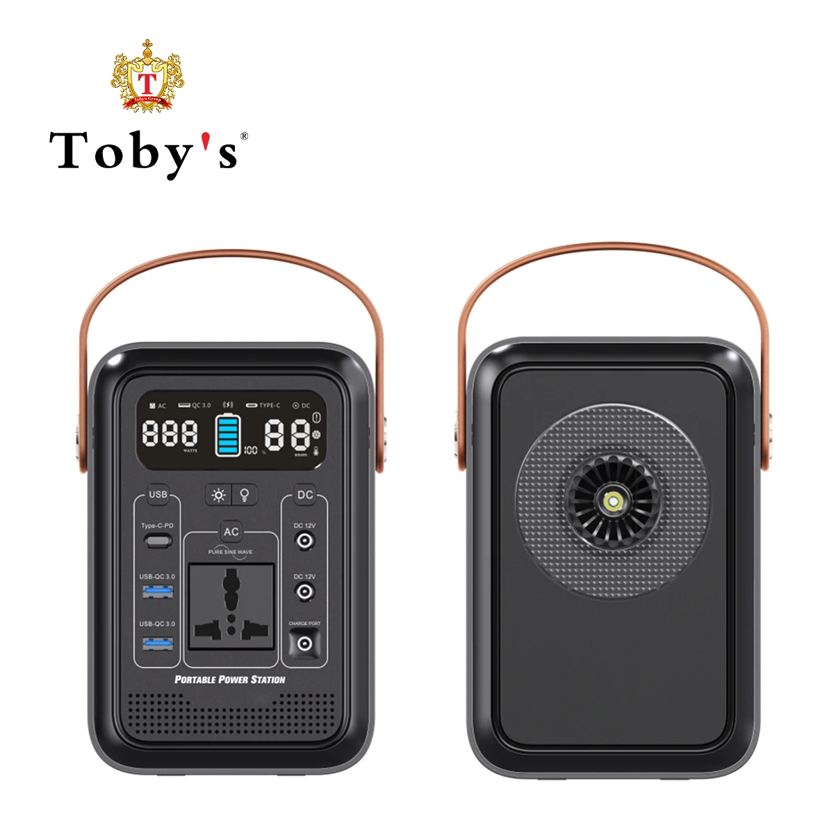 Tobys Rechargeable Power Station Energy Storage Portable Power Outdoor Supply Inverter 10W wireless quick charge TYPE-C-PD 60W