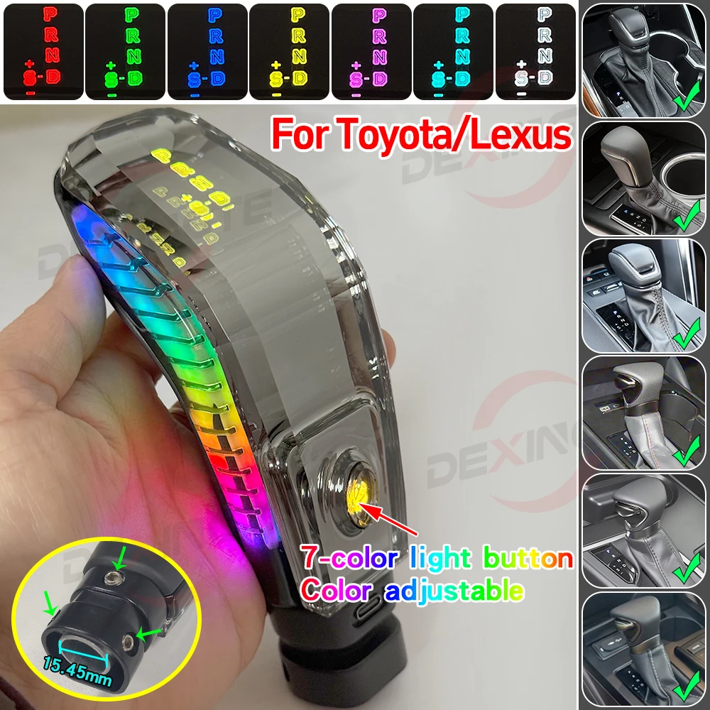 

7 Colors Touch LED Crystal Gear Shift Knob Universal Car Shifter Head Interior Accessory Fit For Toyota Lexus Renault Chevrolet