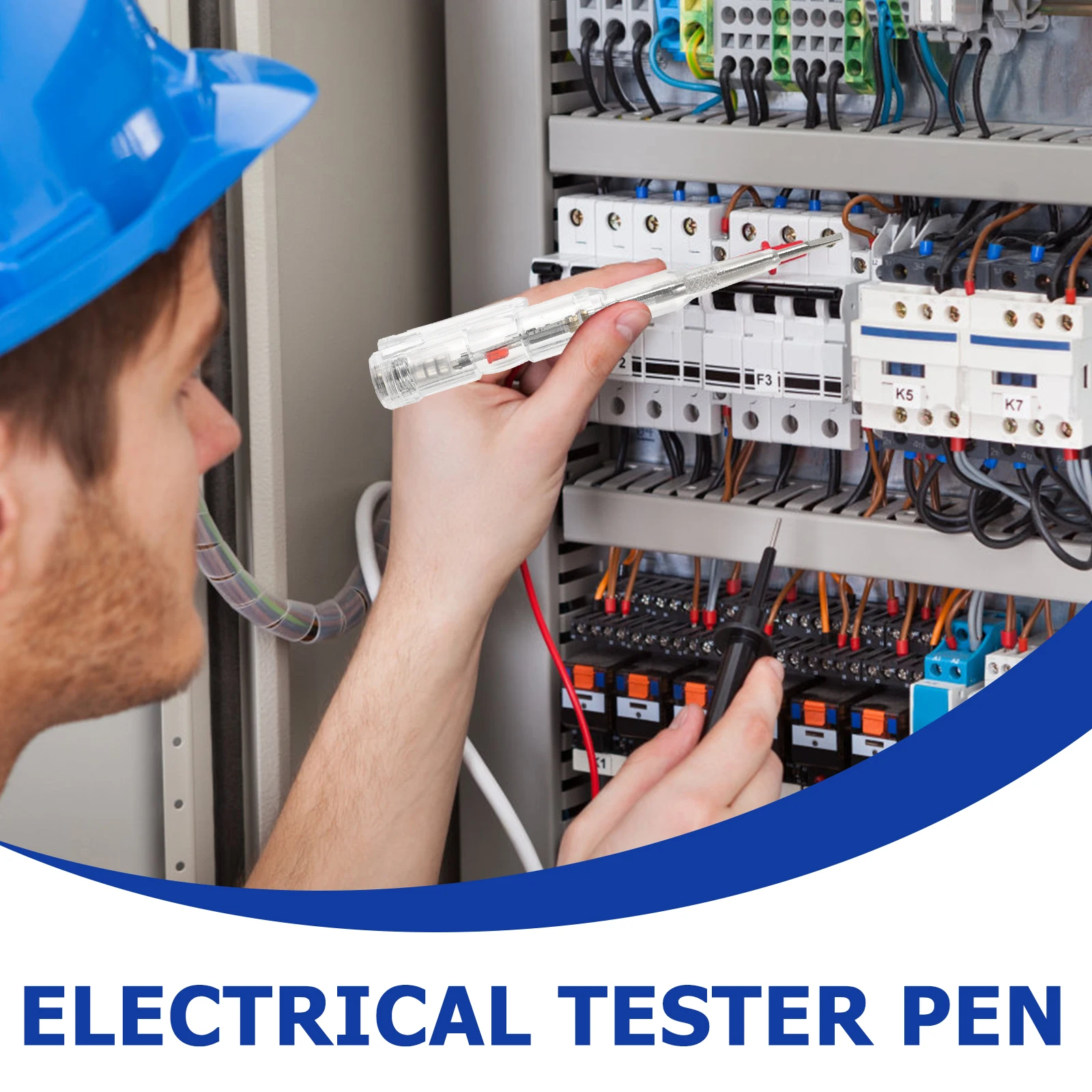 

LED Electric Tester Pen Live Wire Voltage Sensitivity Compact ABS Zinc Alloy Design Self Test Function Circuit Test