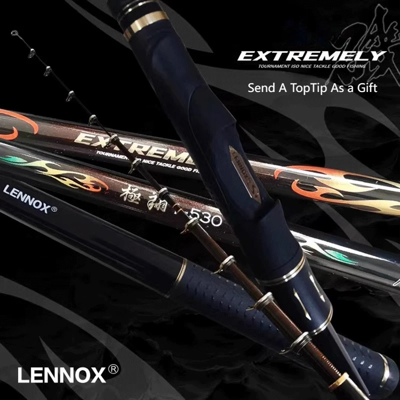 LENNOX EXTREMELY Rock Fishing Rod 00-1# 5.3m High Carbon Ultralight Telescopic Long Section Rods for Saltwater