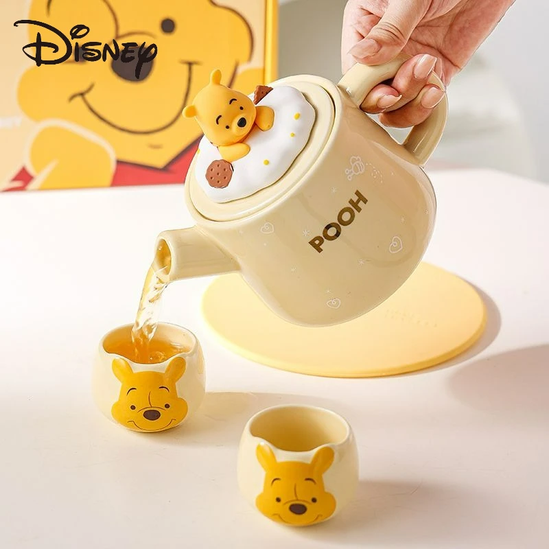 

Disney Tea Set Pooh Bear Lotso Anime Printing Accessories Cartoon Practical Teapot Teacups Kawaii Household Teapot Home Gifts