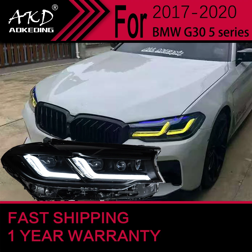 

Автомобильные фары для BMW G30 G38 5 серии, светодиодные фары 2018-2020 525I 530I, линзы проектора Drl, автомобильные аксессуары