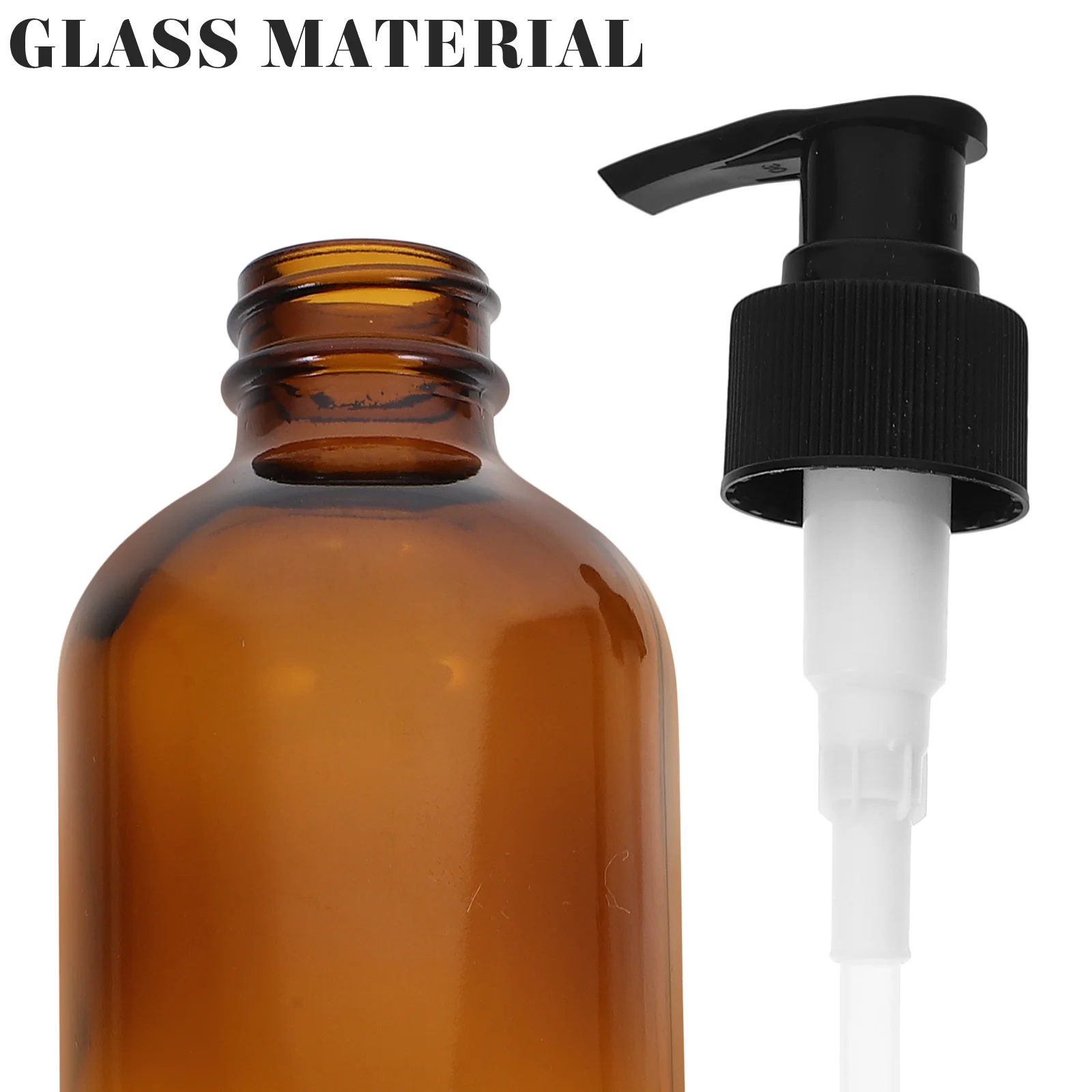 

4Pcs 250Ml Light Brown Glass Pump Bottle Portable Liquid Soap Dispenser Reusable Emulsion Storage Bottle for Home Hotel Travel