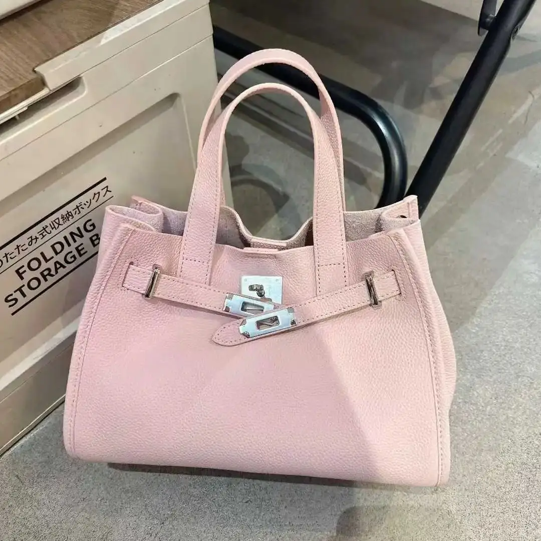 

Fashion Lady Large Capacity Genuine Leather Tote Bag Luxury High Quality Cowhide Handbags For Women Versatile Simple Trendy Bag