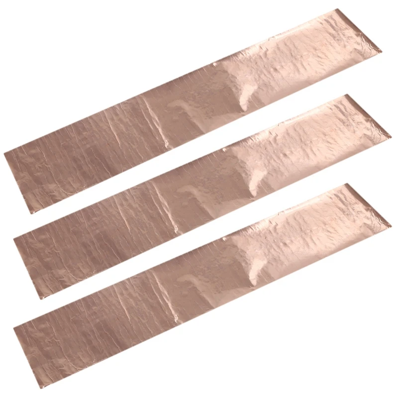 3X Copper Foil Tape Shielding Sheet 200 X 1000Mm Double-Sided Conductive Roll