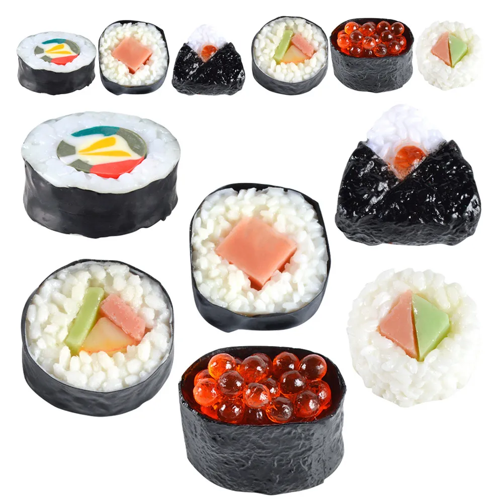 

Набор из 12 реалистичных муляжей суши для фотосъемки, декора и оформления ресторанов