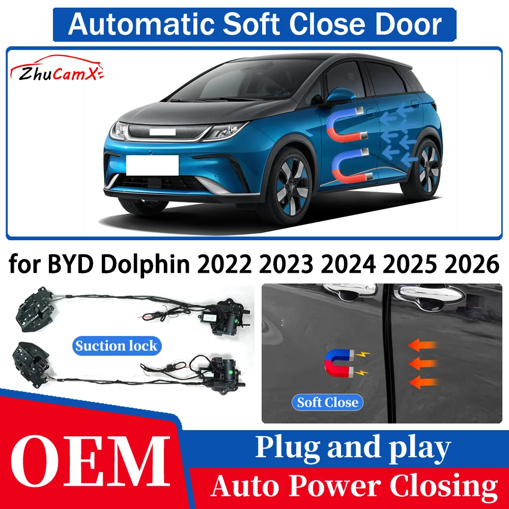

ZJCGO for BYD Dolphin 2022 2023 2024 2025 2026 OEM Car Automatic Soft Close Door Electric Suction Kit Auto Power Closing System