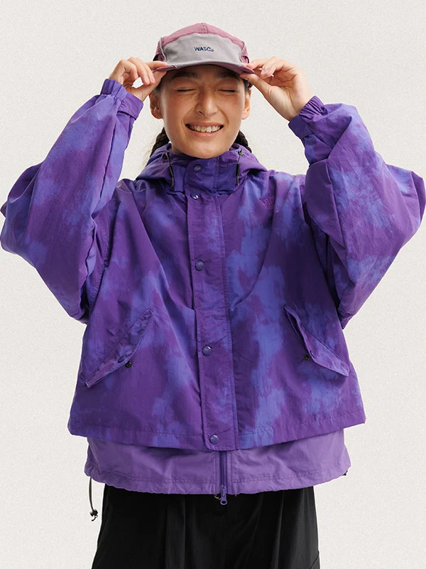 

Brave Flng Outdoor Lightweight Loose Couples Retro Print Hooded Jaet Polyester Fabric Long Sve Regular Length Polyester