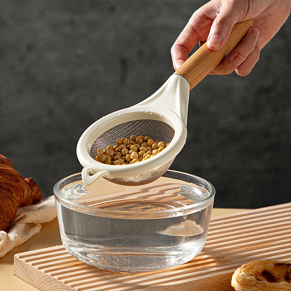 

Stainless Steel Flour Sifter Wooden Handle Fine Mesh Baking Strainer Powdered Sugar Sieve Kitchen Filter Tea Coffee Shaker