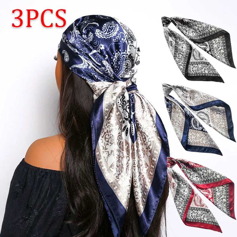 3PCS New Women's Fashionable Cashew Print Square Scarf Paisl