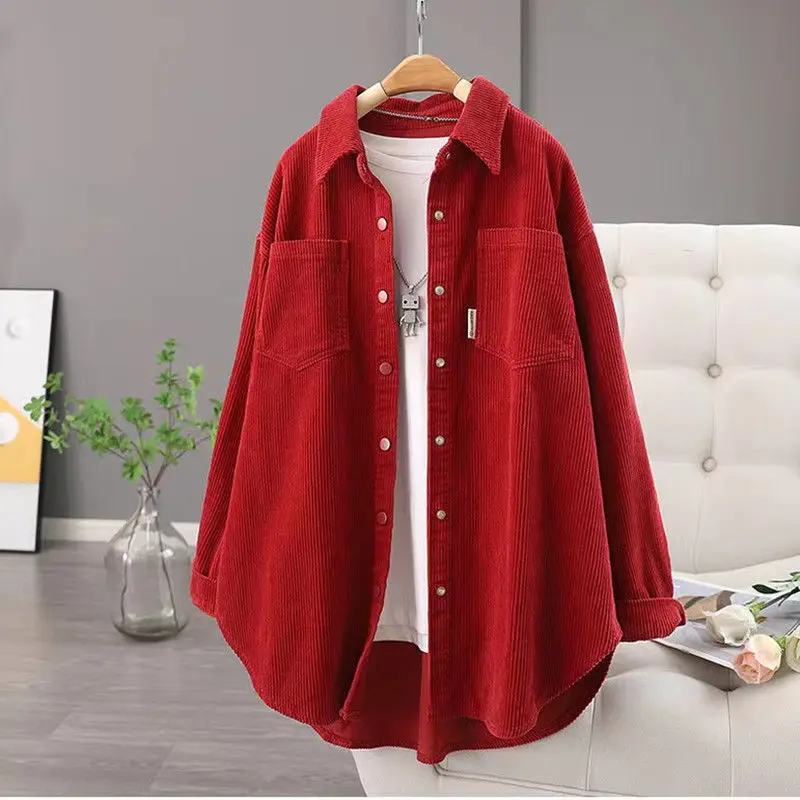 

Women's Autumn and Winter New Loose Medium Long Striped Cardigan Top with Jacket TT144