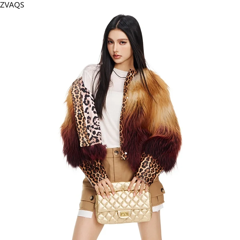 ZVAQS Natural Fox Fur Coat Women Winter Jacket Cropped Fur Coats Luxury Clothes 2024 Old Money Style Outerwears Fourrures Femmes