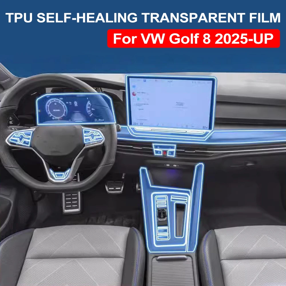 Car Transparent TPU Film for Volkswagen VW Golf 8.5 2025 Golf 8 MK8.5/7 2024 Gear Panel GPS Center Console PPF Protection