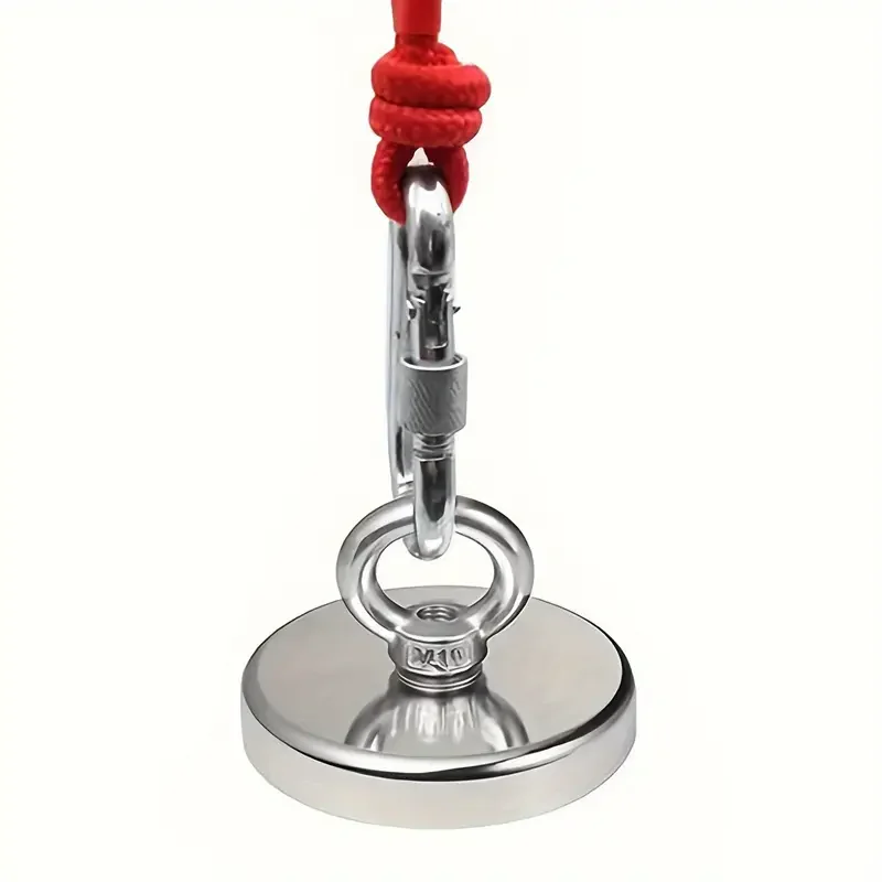 2.95 inch(75 mm) Neodymium Fishing Magnets, 529 lbs(240 KG) Pulling Force Rare Earth Magnet with Countersunk Hole Eyebolt