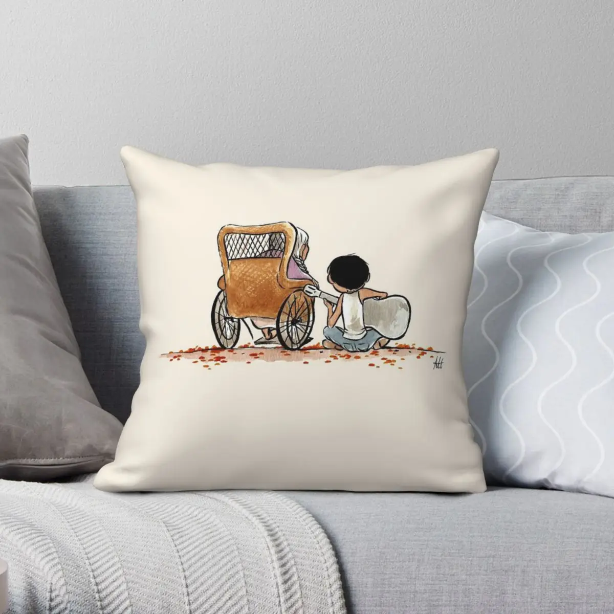 Coconut Mexico Guitar Square Pillowcase Polyester Linen Velvet Pattern Zip Decor Home Cushion Cover