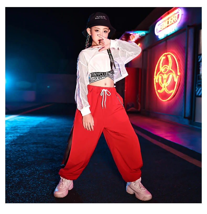 

Kids Hip Hop Dance Outfit Kpop Clothing Jazz Dancewear Tops Vest Pants Streetwear Girls Street Dance Performance Costume