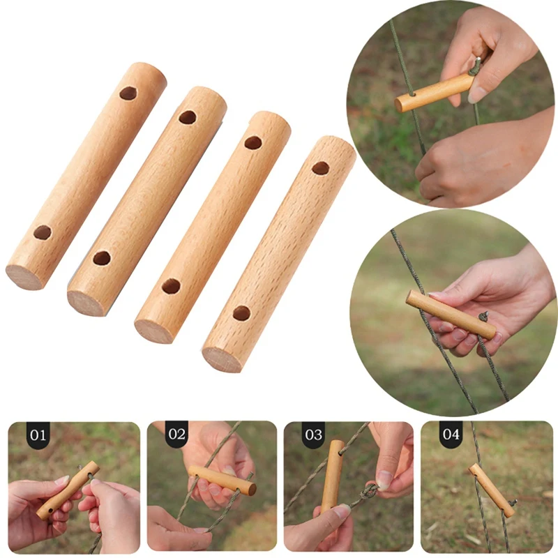 4PCS Awning Rope Fastener Anti Slip Cord Tightener Stopper Outdoor Tent Beech Wind Rope Buckle Camping Camping Spare Parts image 6