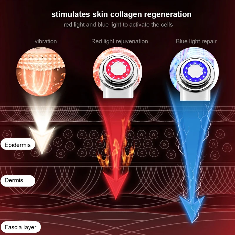 Microcurrent Lifting Beauty Device Photon Rejuvenation with Constant Temperature EMS Vibration Heating Pore Cleansing Skin Care