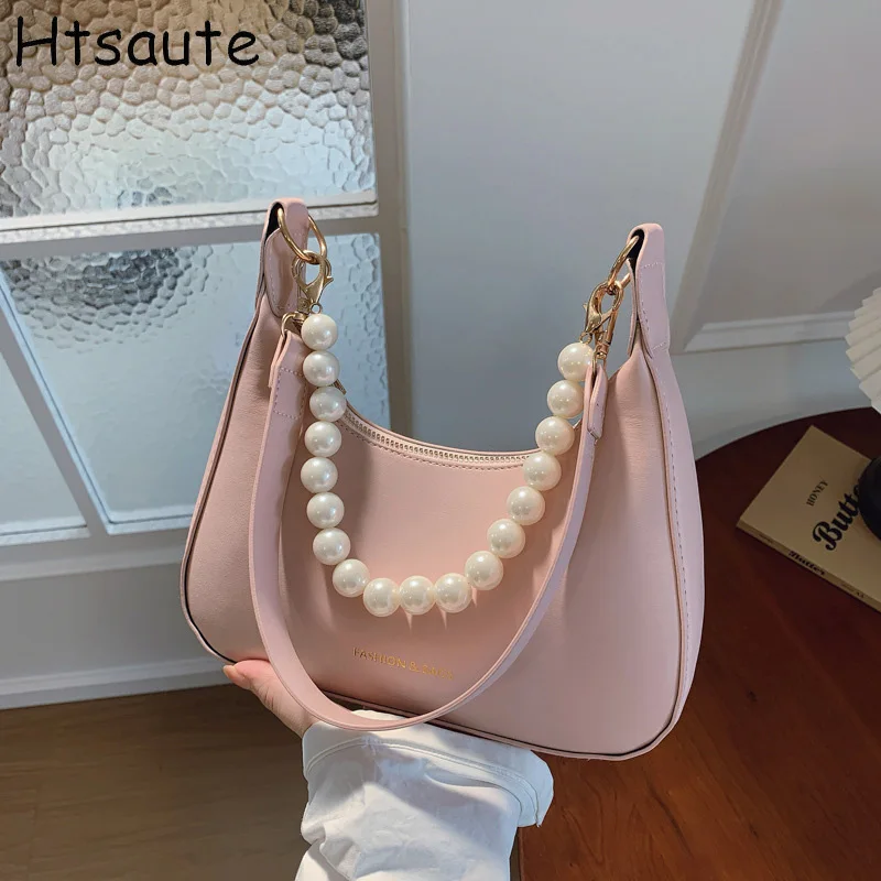 

Pearl Underarm Bags Crossbody Bag for Women Solid Color Trending Versatile for Commuting, Travel, Shopping, Mother'S Gift