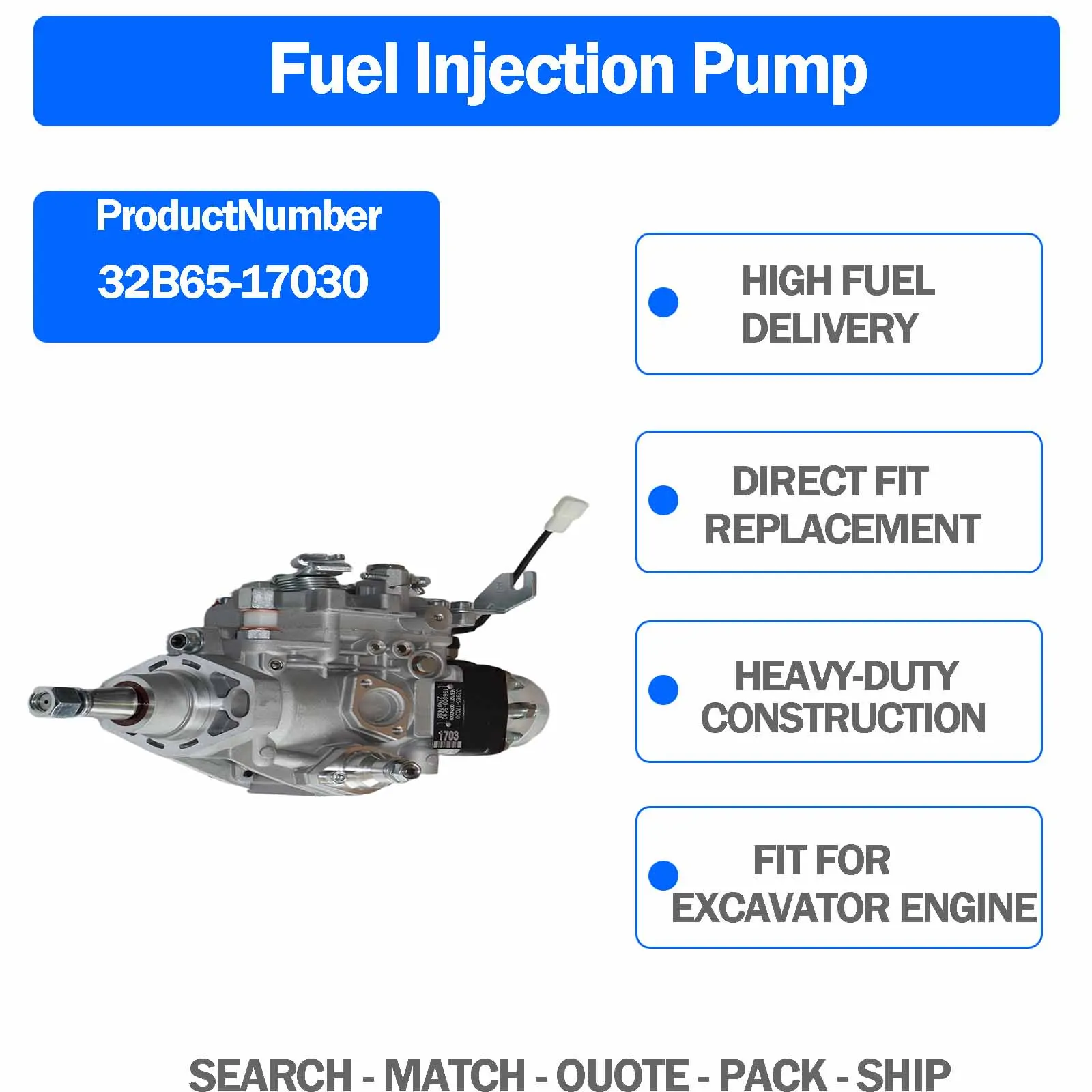 Fuel Injection Pump 32B65-17030 For Caterpillar CAT Engine 3046 Tractor D3G D5G