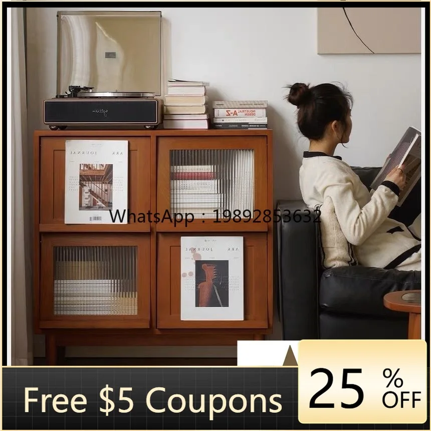 LYY Simple Retro Solid Wood Bookshelf Living Room Sofa Side Magazine Bedroom Storage Kitchen Dining Table