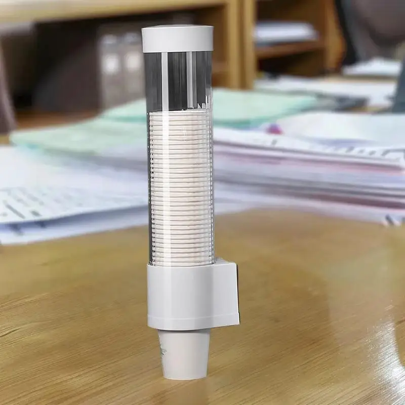 Disposable Cup Extractor Wall Mounting Disposable Paper Cup Dispenser Plastic Cup Holder Dispenser Automatically Drops Cup