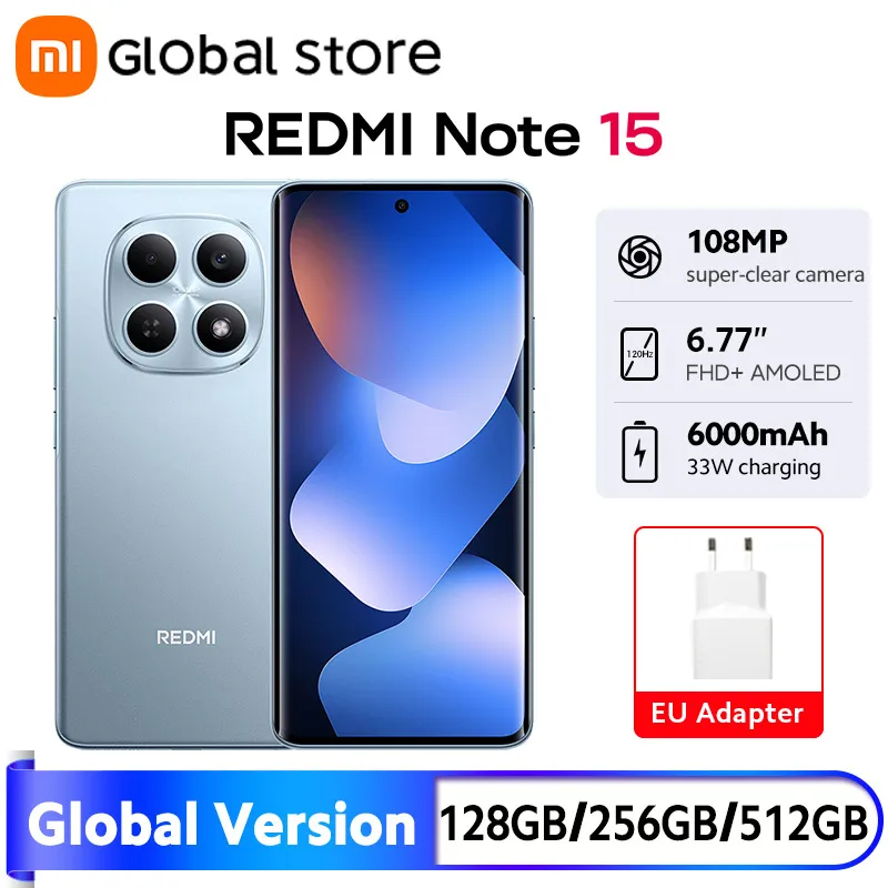 새로운 글로벌 버전 샤오미 레드미 노트 14 스마트폰 128GB / 256GB ROM 33W 미디어텍 Helio G99-Ultra 120Hz AMOLED 108MP 5500mAh