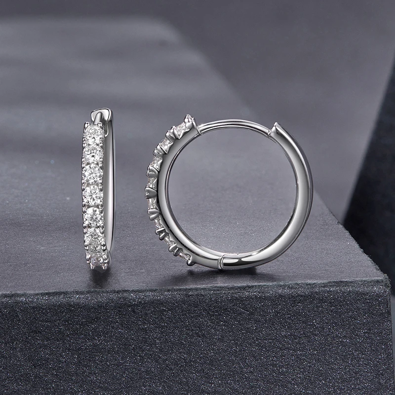 

Bamoer U Moissanite Hoop Earrings 925 Sterling Silver Certified Earrings Women Fine Jewelry Woman Fine Jewelry Premium Quality