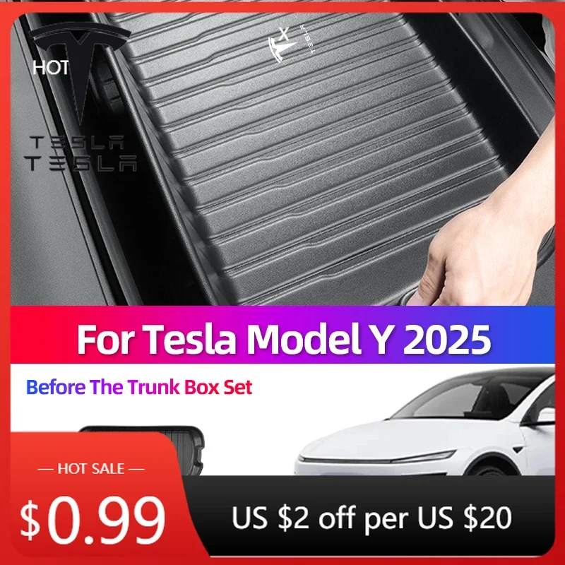 

Car Sticker For Tesla Model Y Juniper 2025 Front and Rear Spare Box Hanging Box Tesla Car Storage Box Interior Car Modification