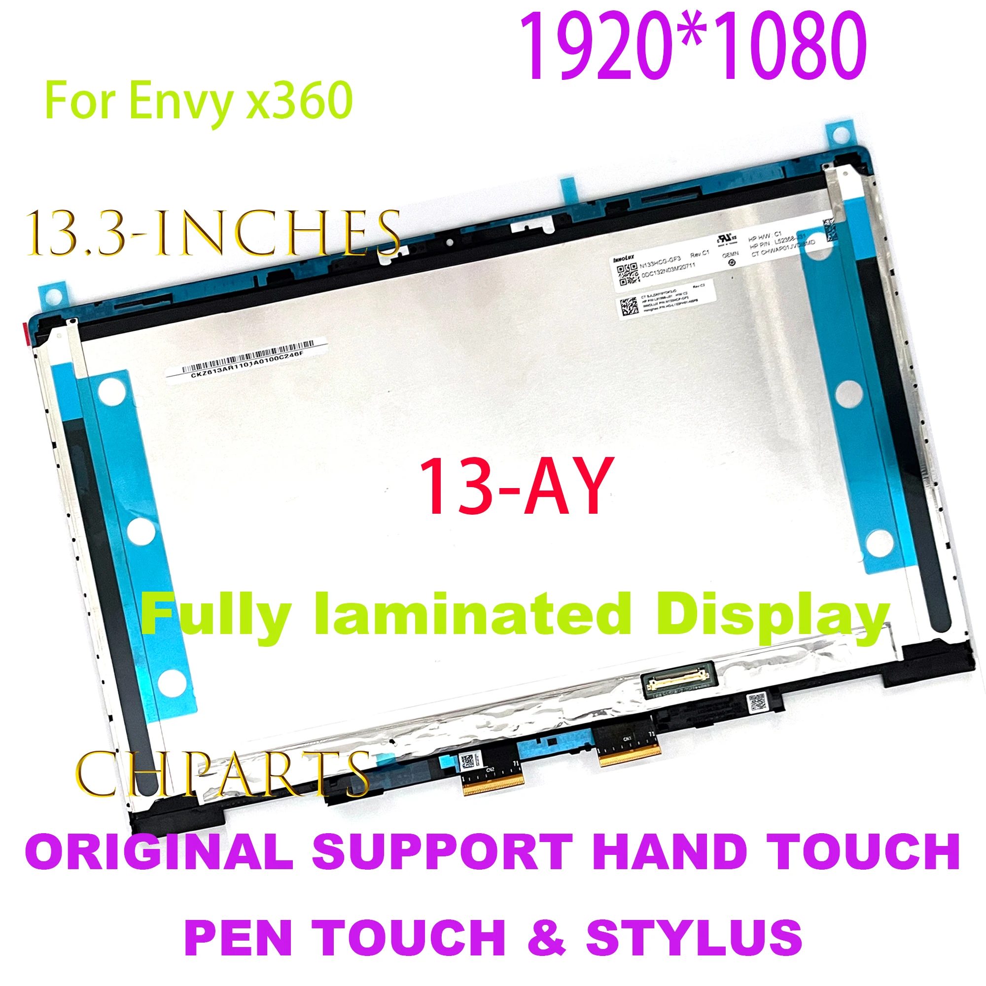 para hp Envy X360 13-ay 13-ay0067nr 13-ay0504sa Nv133fhm-n5t Nv133fhm-a1a B140hat04.1 Lcd Assembléia Digitador da Tela de Toque 13.3