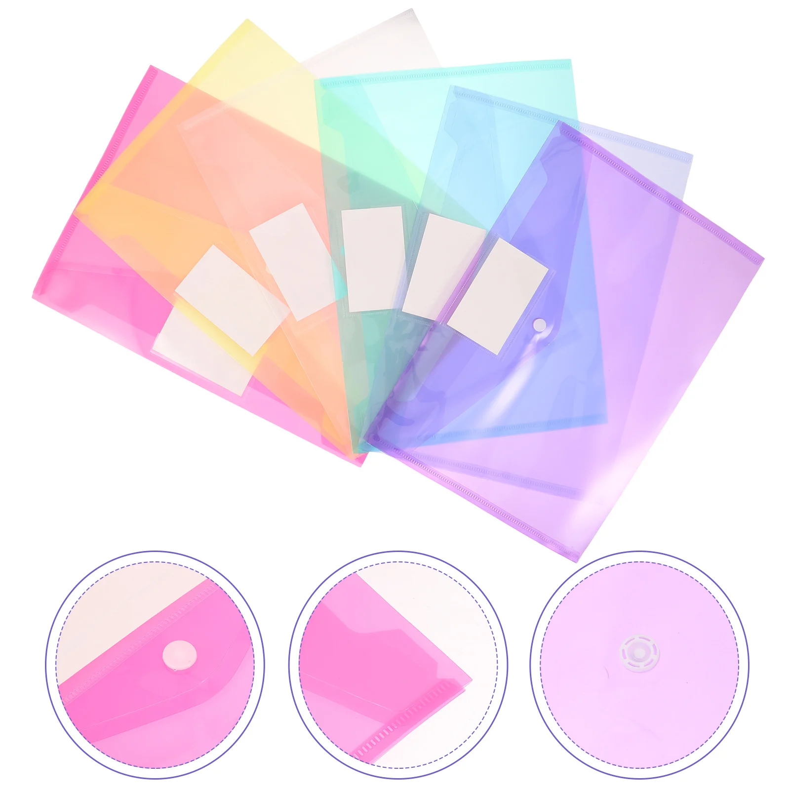 6 stuks documentzakken PP transparante bestandsmappen drukknoop organisator bestandshouders ontvangst Bill Ticket opbergzakken