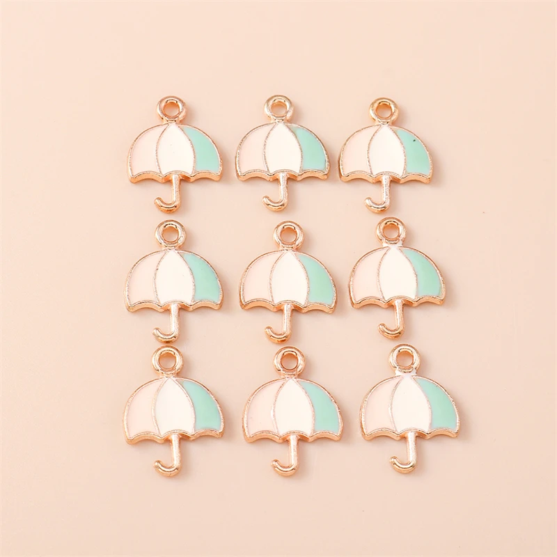 

20pcs 12x16mm Cute Mini Enamel Umbrella Charms Pendants for Jewelry Making Necklaces Earrings Bracelets Accessories DIY Gifts ﻿