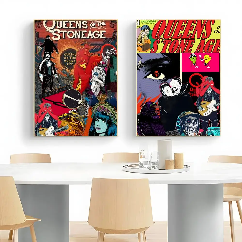Rock Band Q-Queens Of The Stone Age Poster Frameless Peel-and-Stick Removable Wall Art Print
