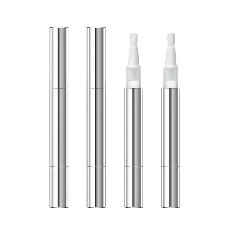 Bolígrafos giratorios dorados de 3ml, bolígrafo vacío para aceite de uñas con pincel, bolígrafo vacío para aceite de cutícula, contenedor de cosméticos, tubo de brillo de labios
