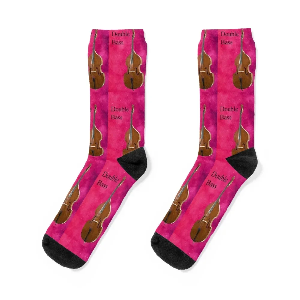 Big Double Bass on Pink Socks new in's designer Crossfit Soccer Socks For Men Women's